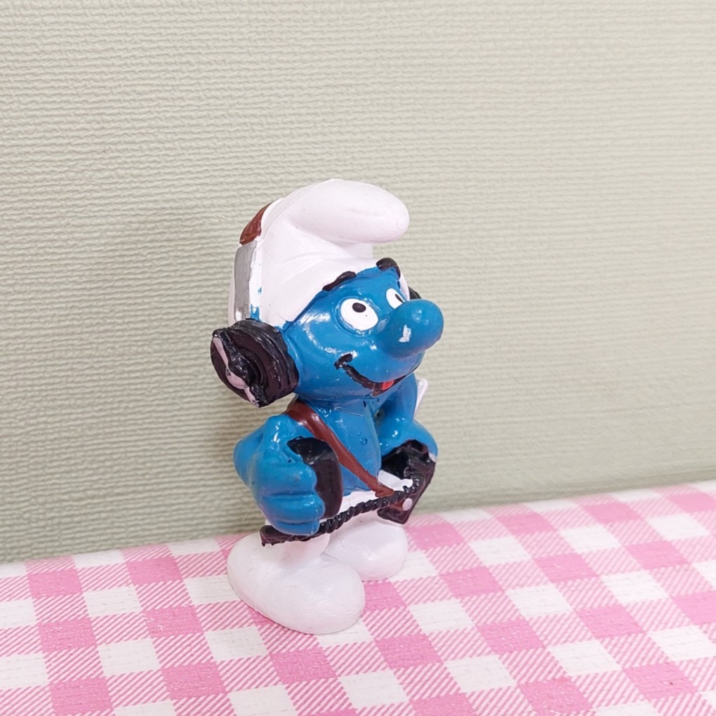 Vintage Smurf Schleich 20143 Radio koptelefoon Peyo 1982