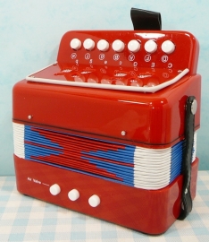 Speelgoed muziekinstrument Accordeon - rood