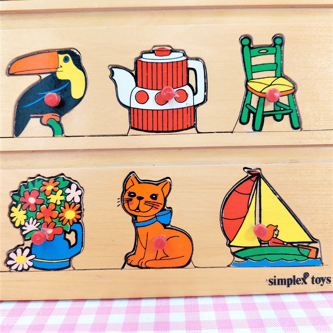 Vintage Simplex houten puzzel - Jaren 70