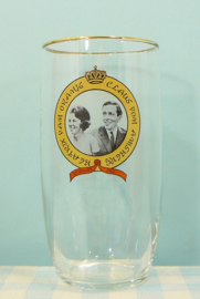 Vintage glas Koningin Beatrix en Prins Claus - 10 maart 1966