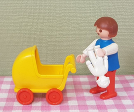 Vintage Playmobil 3357 meisje met poppenwagen - jaren 80