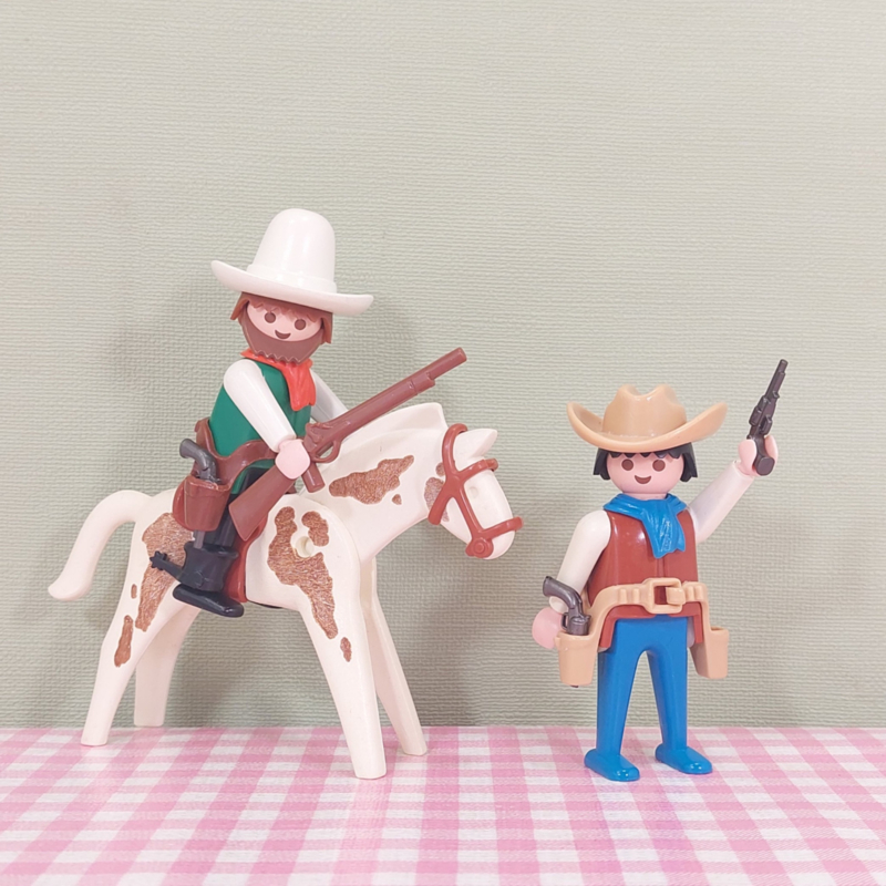 Vintage Playmobil 3304 Cowboys met paard - Western