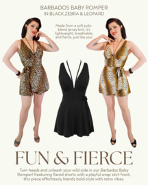 Rebel Love Clothing, Barbados Baby Romper in Leopard.