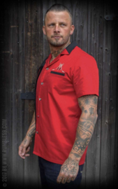 Rumble 59, Lounge Shirt Pinstripe Paradise Red in Small.