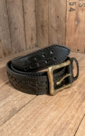 Rumble 59, Leather Belt with Braided Detail.