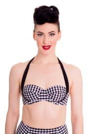 Hell Bunny, Elise Bikini in Black White Gingham.