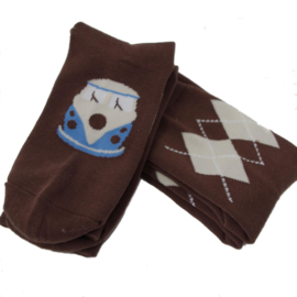 Warrior, Twin Pack VW Brown Argyle Socks.