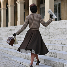 Utility Jacket in Brown Houndstooth