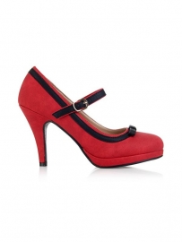 Collectif, Lulu Hun, Debbie Suede Mary Jane in Red in maat 36.