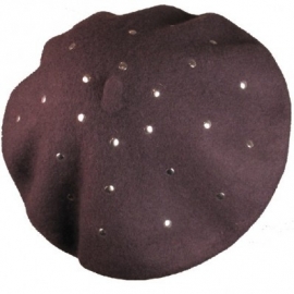 French Beret Falling Stars Purple.