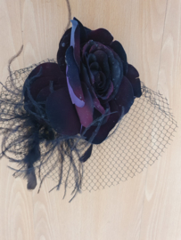 Burgundy Velvet Rose Fascinator.