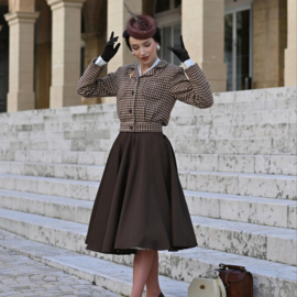 Utility Jacket in Brown Houndstooth