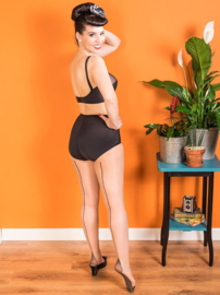 What Katie Did, Retro Seamed Tights in Champagne/ Black