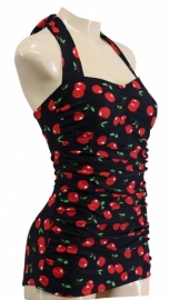 Aloha Beachwear, Vintage Pinup Bathingsuit Black Cherry.