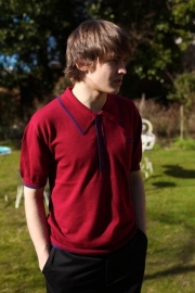 Knitwear Polo in Burgundy.