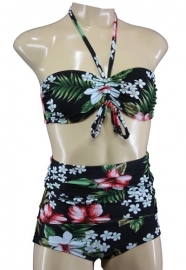 Aloha Beachwear, Bandeau Bikini Hawai Vintage High Waist in Small.