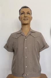 Motor Kulture, Embroidery Twin Peaks Shirt in Light Brown.