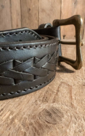 Rumble 59, Leather Belt with Braided Detail.