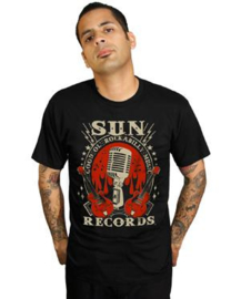 Steady, Sun Electric Mic Mens Tee Black in Small.