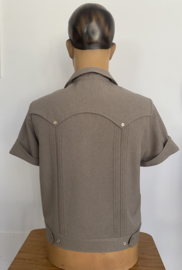 Motor Kulture, Embroidery Twin Peaks Shirt in Light Brown.