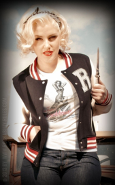 Rumble 59, Ladies College Jacket in Black.