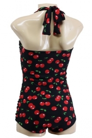 Aloha Beachwear, Vintage Pinup Badpak Black Cherry.