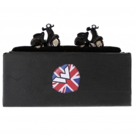 Warrior, Vespa Enamel Cuff Links Black.