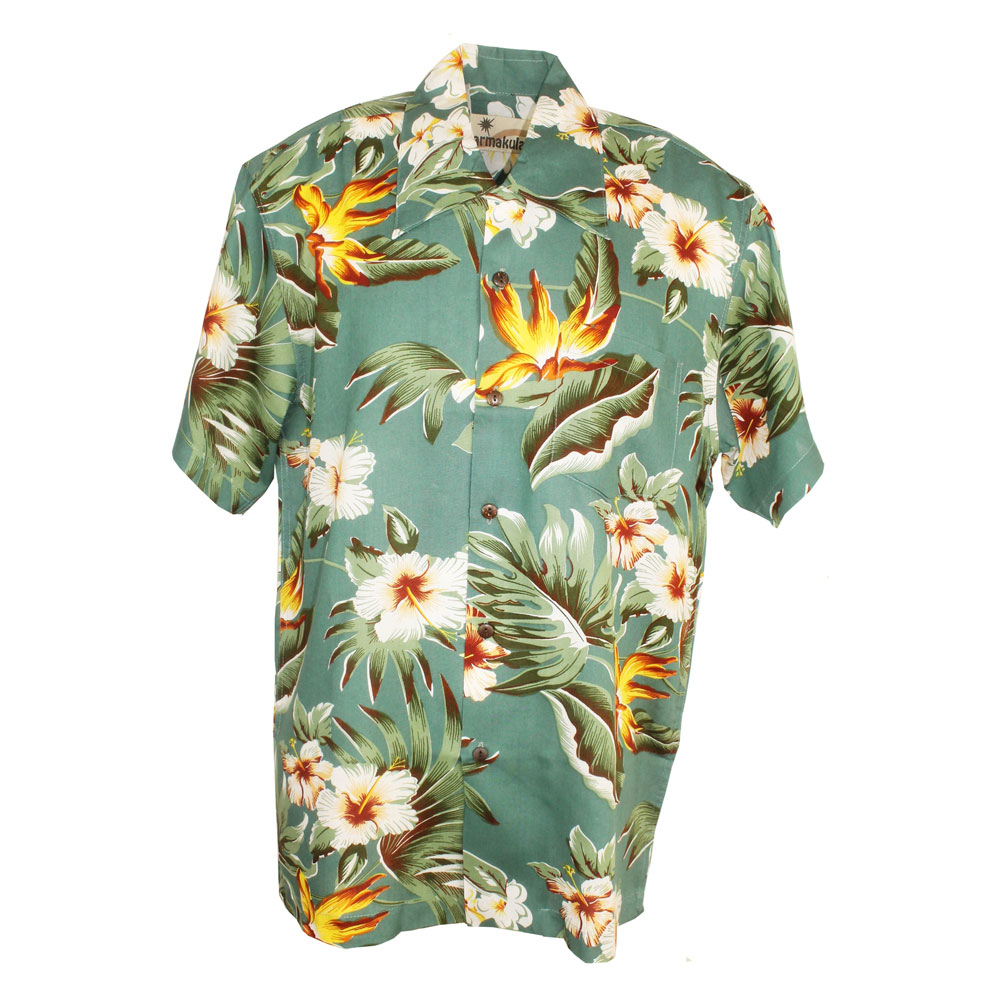 Karmakula, Montana Green Hawaiien Shirt.