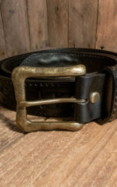 Rumble 59, Leather Belt with Braided Detail.