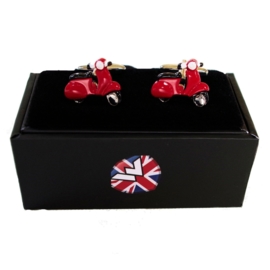 Warrior, Vespa Enamel Cuff Links Red.