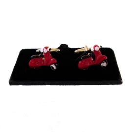 Warrior, Vespa Enamel Cuff Links Red.