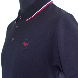 Warrior Clothing, Twin Tipped Polo, Black with White& Red Trim.