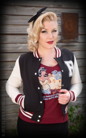 Rumble 59, Ladies College Jacket in Black.