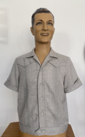 Motor Kulture, Embroidery Twin Peaks Shirt in Light Grey.