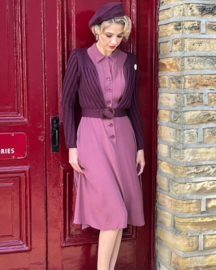 The House Of Foxy, Datemaker Cardigan in Eggplant.