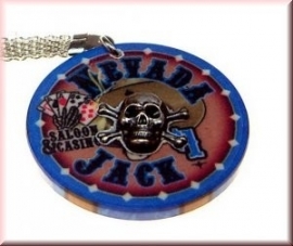 Sleutelhanger met Nevada Jack Pokerchip in Blauw.