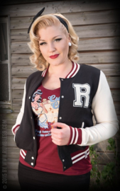 Rumble 59, Ladies College Jacket in Black.