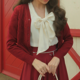 Knit Cardigan in Wine