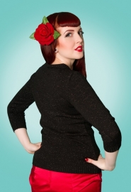 Miss Fortune, Peek a Boo Lurex Top in Black.