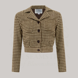 Utility Jacket in Brown Houndstooth