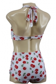 Aloha Beachwear, 50's Bikini in White Cherry in Small.