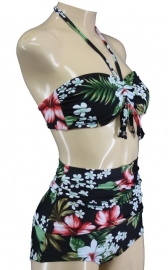 Aloha Beachwear, Bandeau Bikini Hawai Vintage High Waist in Small.
