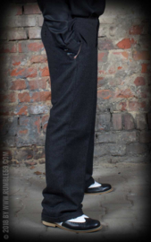 Rumble 59, Vintage Loose Fit Pants Sacramento, Striped Black/ Grey  in 36/36.