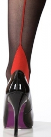 Scarlet Stockings Black with red seam.