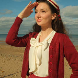 Knit Cardigan in Wine