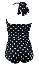 Aloha Beachwear, Vintage Pinup Badpak Black Polkadot.