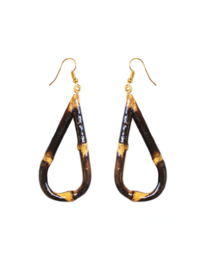 Collectif, Tiki Teardrop Bamboo Earrings.