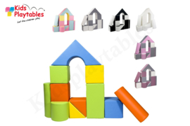 Zachte Reuze Foam Softplay Speelblokken set van 11 stuks Grijs-Wit