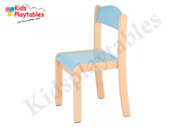 Tamara - Houten Stapelbare stoel Lichtblauw pastel, stapelstoel