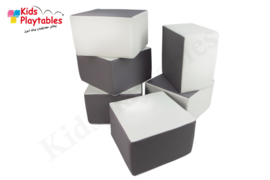 Zachte Reuze Foam Softplay Speelblokken set van 6 stuks zwart wit